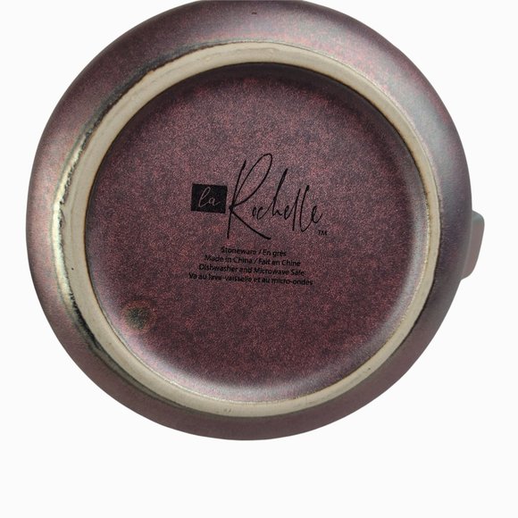 La Rochelle Metallic Rose Teal Love Ribbed Mug Coffee Cup Ceramic 4"H X 3.5"W - Picture 10 of 10